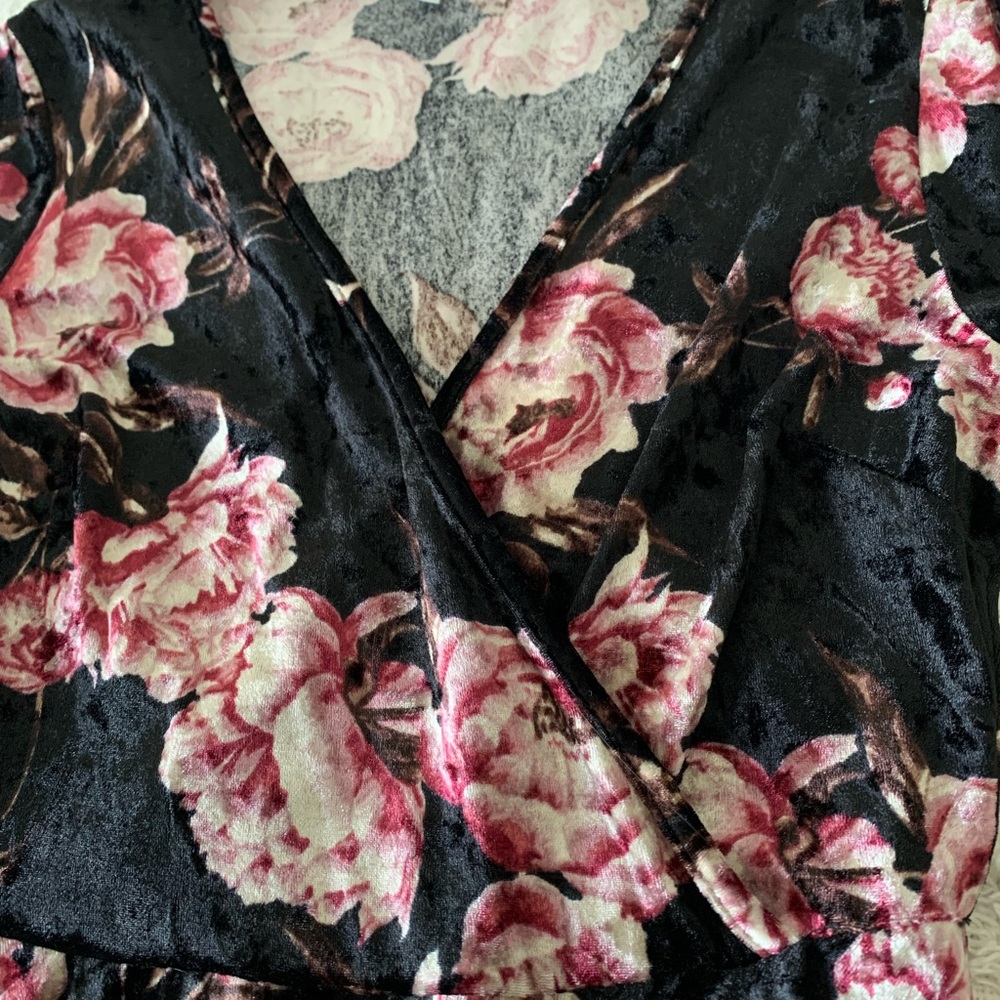 Charlotte Russe Velvet rose dress - Picture 2 of 3